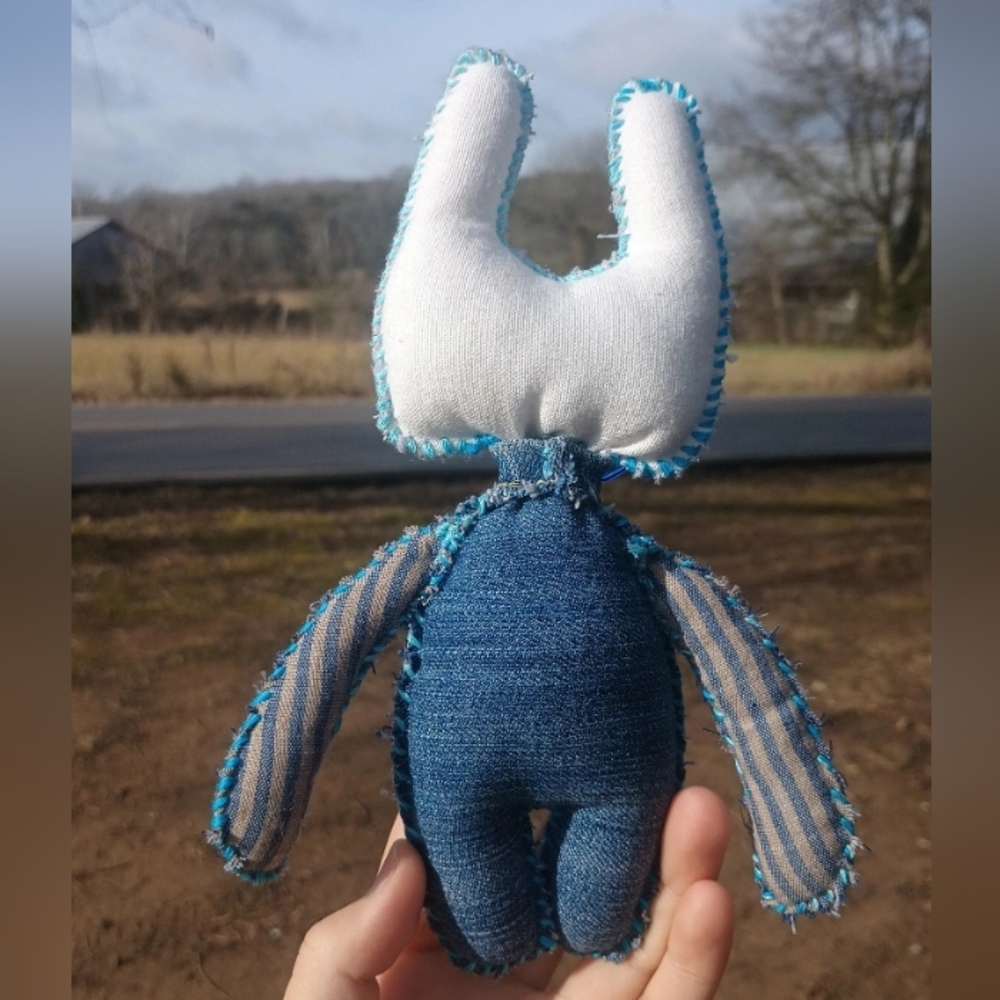 Handcrafted Blue Bunny Plush - Picture 3 of 5
